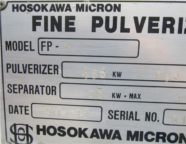 2 Units - Unused Hosokawa Micron Model Fp-7 Fine Pulverizer Airswept Hammermills With Whizzer)